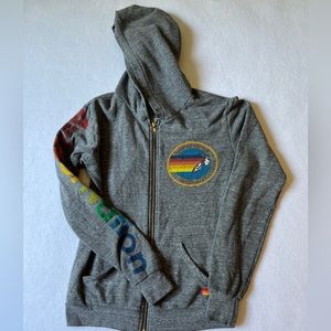 Aviatior Nation zipup hoodie charcoal sweatshirt size xs full zip